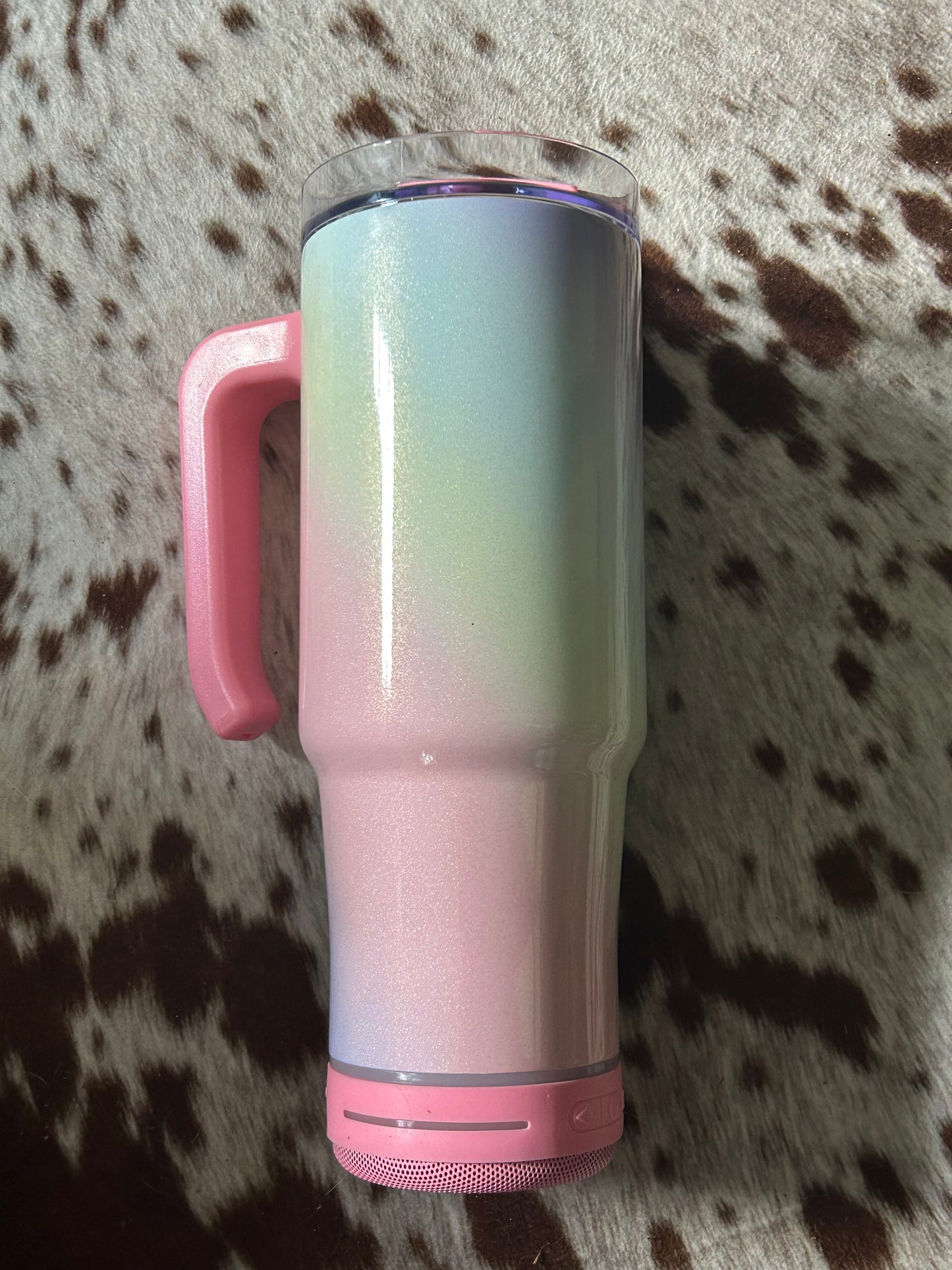 Custom 30oz Unicorn Holographic Grippy Bluetooth Speaker Tumbler
